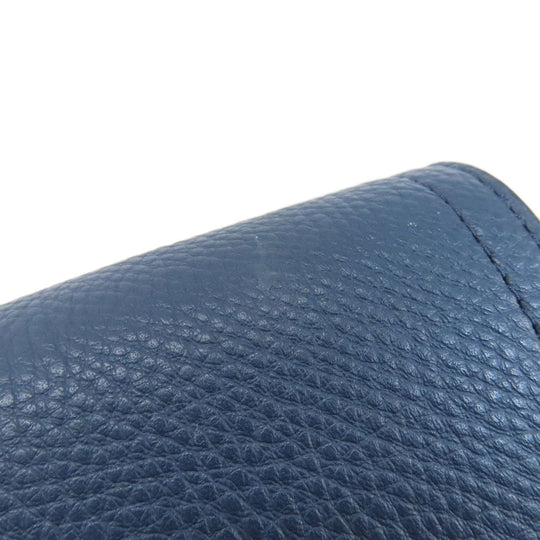 MICHAEL KORS Shoulder Bag leather Navy logo Women Used Authentic