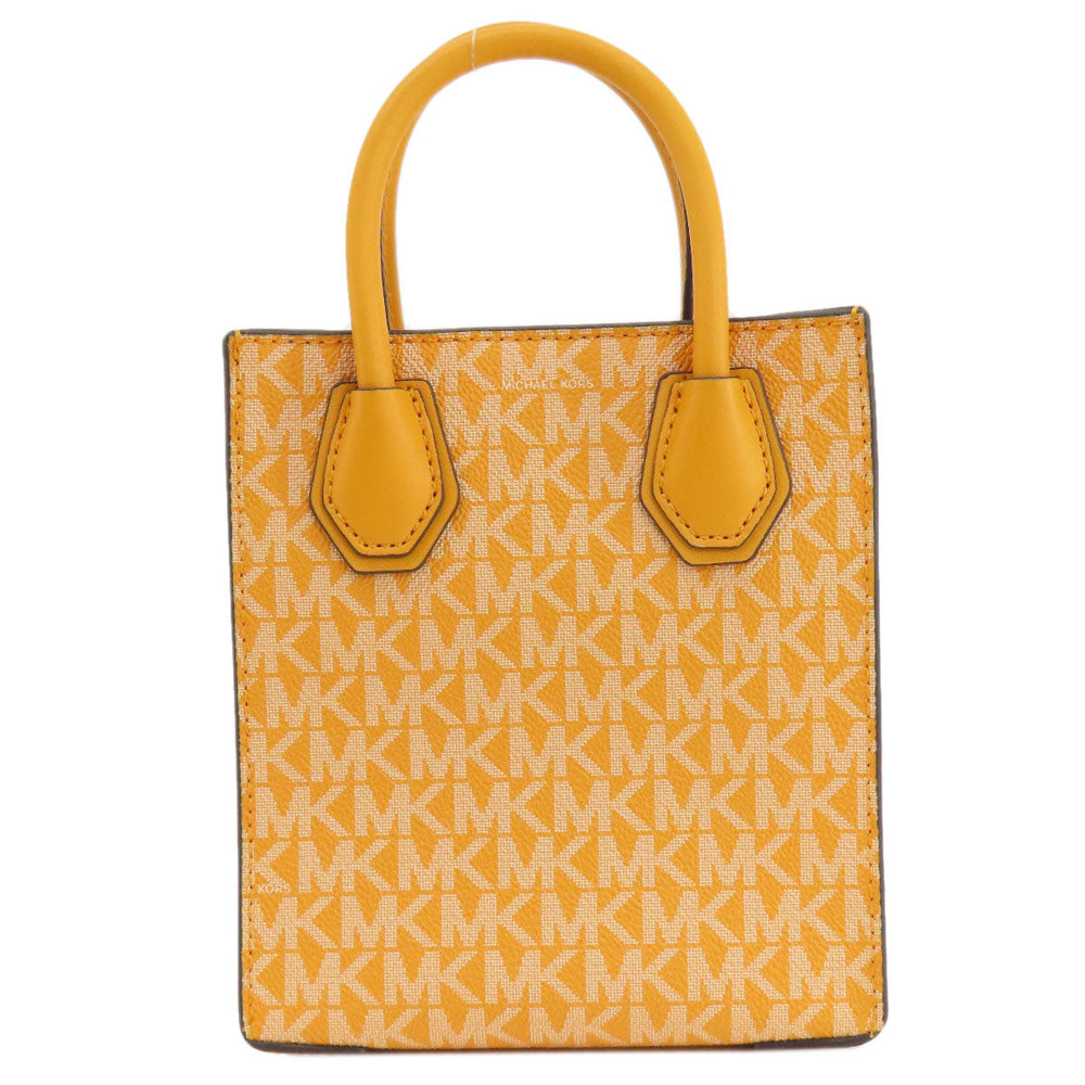 MICHAEL KORS Handbag PVC Orange MK Signature 2WAY Women Used Authentic