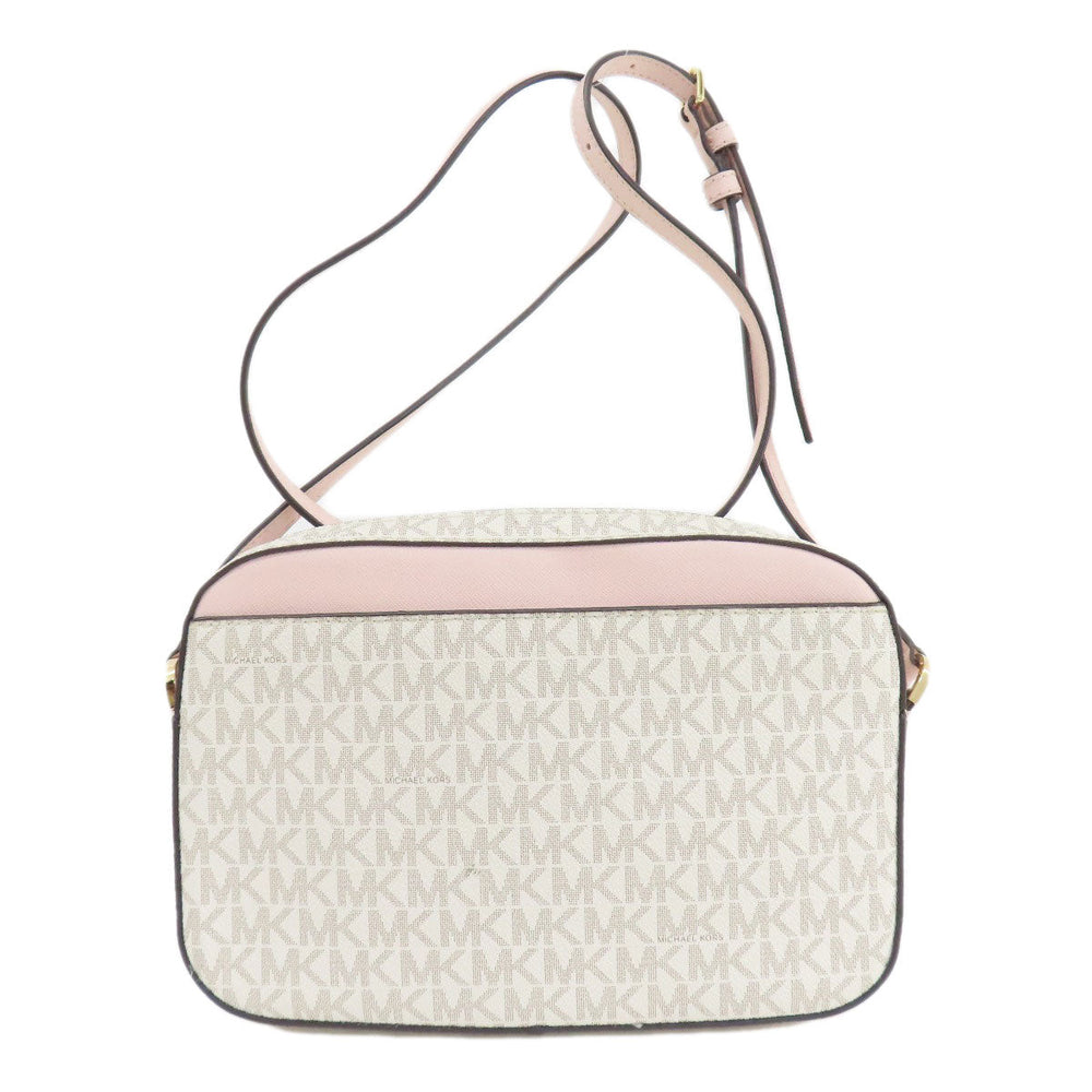 MICHAEL KORS Shoulder Bag PVC white MK signature Women Used Authentic