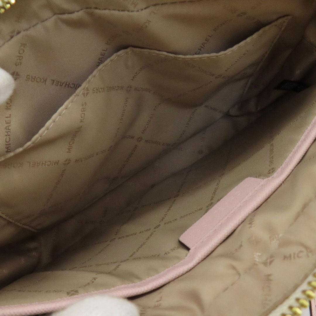 MICHAEL KORS Shoulder Bag PVC white MK signature Women Used Authentic