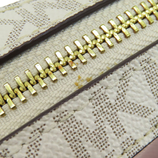 MICHAEL KORS Shoulder Bag PVC white MK signature Women Used Authentic