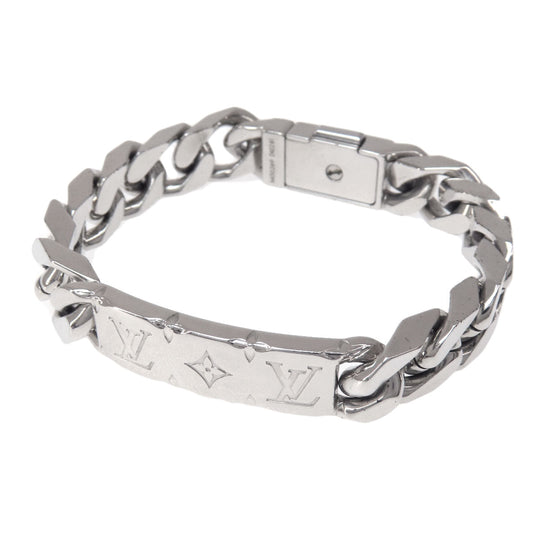 LOUIS VUITTON bracelet M00269 metallic Silver chain bracelet monogram Women Used Authentic