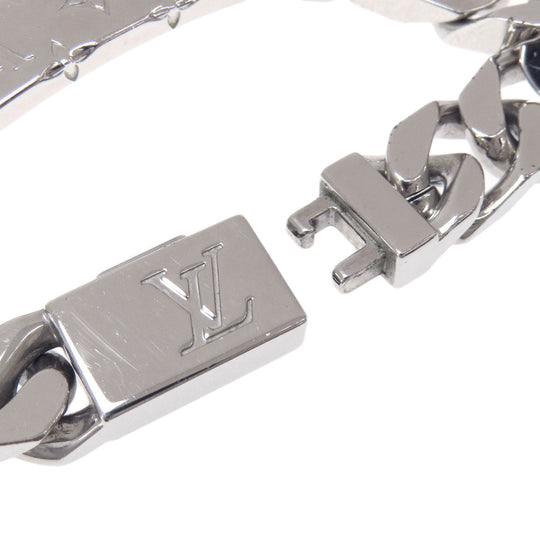 LOUIS VUITTON bracelet M00269 metallic Silver chain bracelet monogram Women Used Authentic