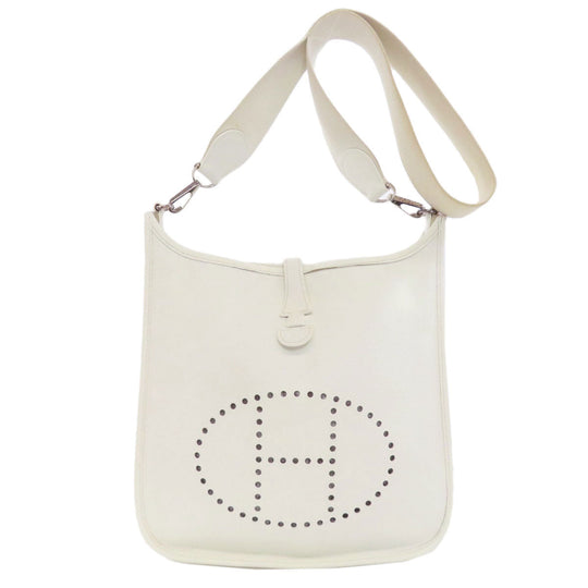 HERMES Shoulder Bag Epsom white Evelyn 1 PM SilverMetal Women Used Authentic
