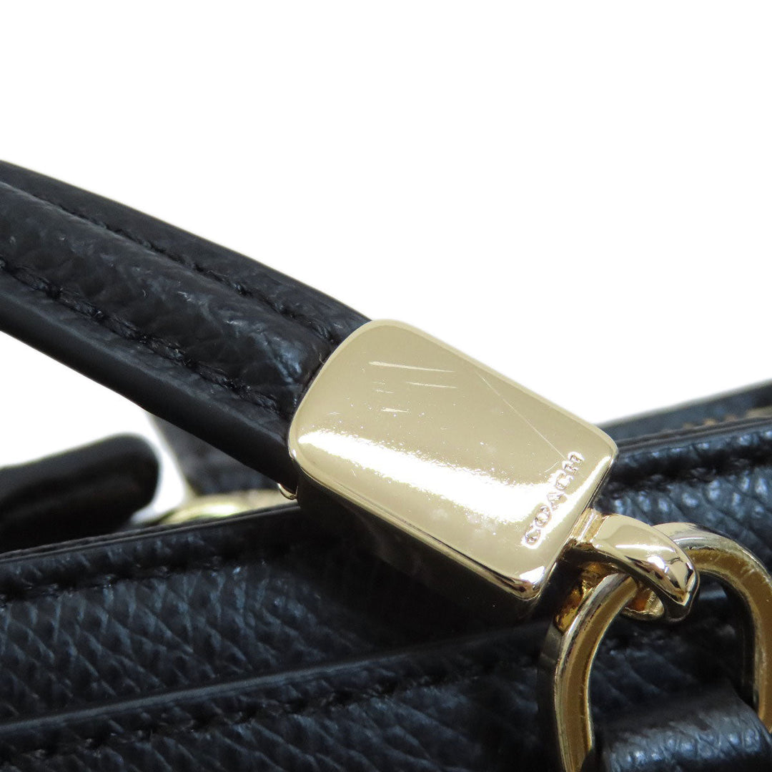COACH Handbag F34673 leather black 2WAY Women Used Authentic