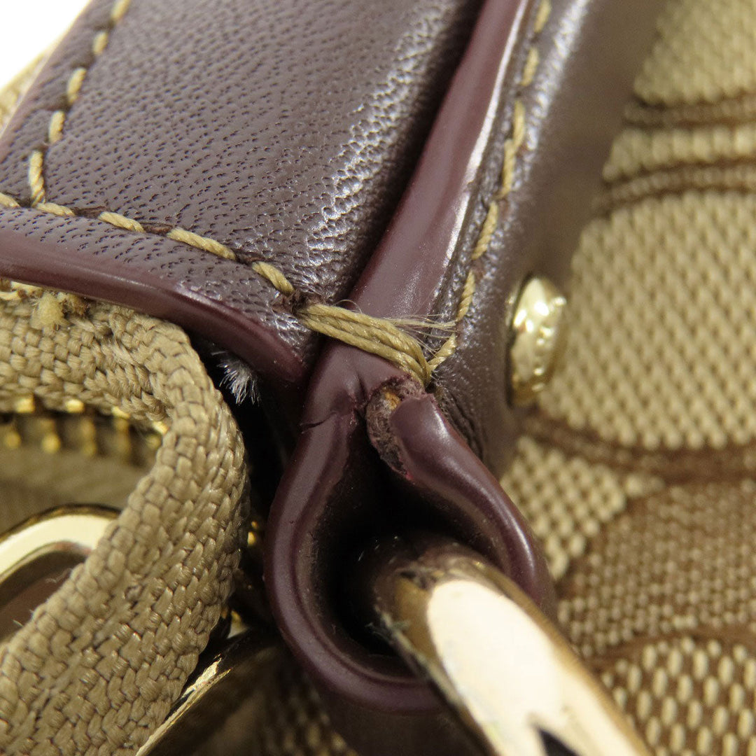 COACH Shoulder Bag 37769 canvas Brown Signature 2WAY Women Used Authentic