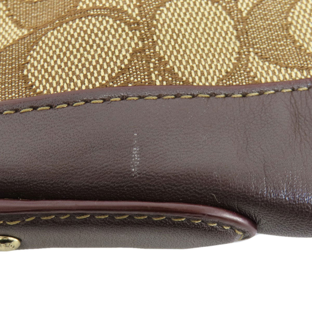 COACH Shoulder Bag 37769 canvas Brown Signature 2WAY Women Used Authentic