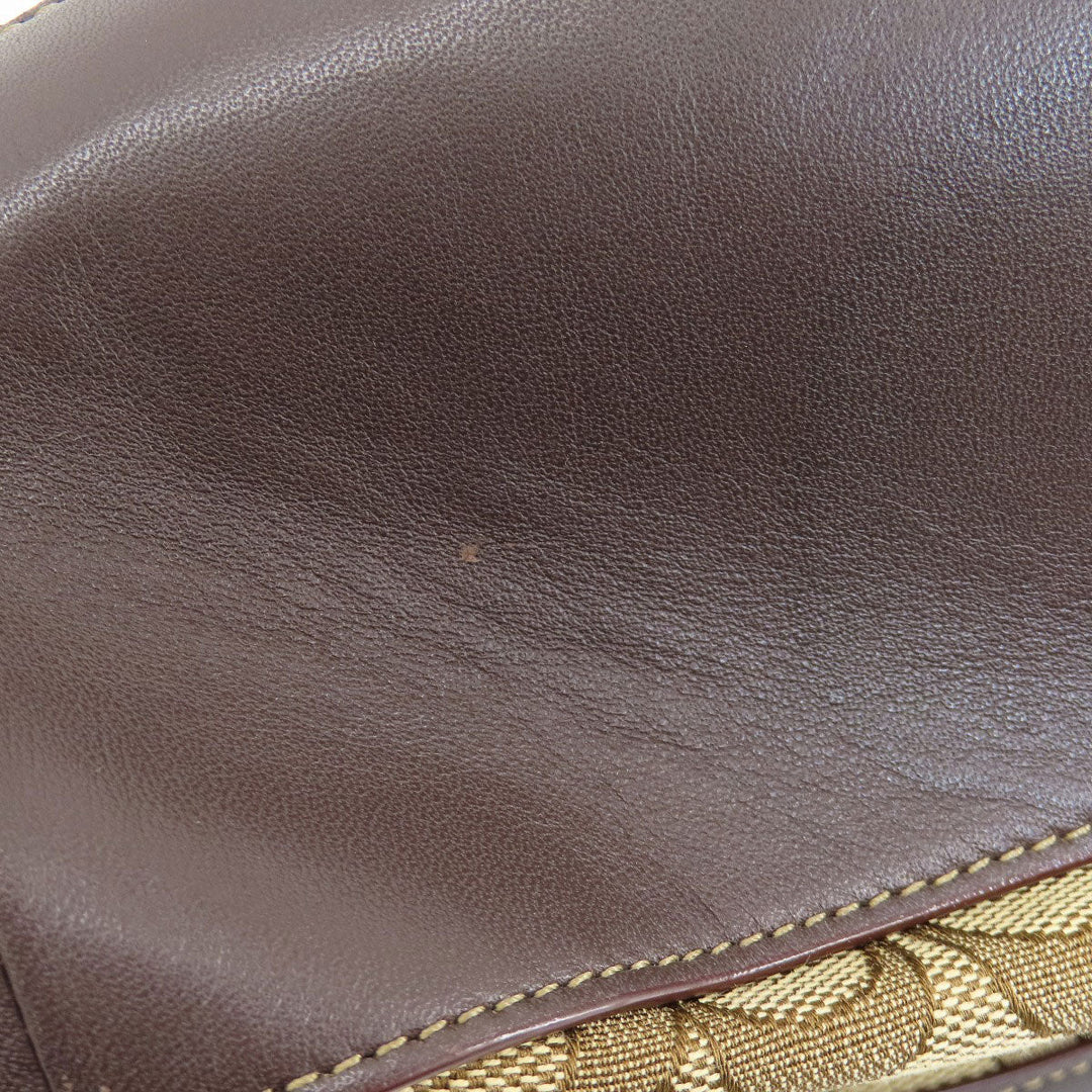 COACH Shoulder Bag 37769 canvas Brown Signature 2WAY Women Used Authentic