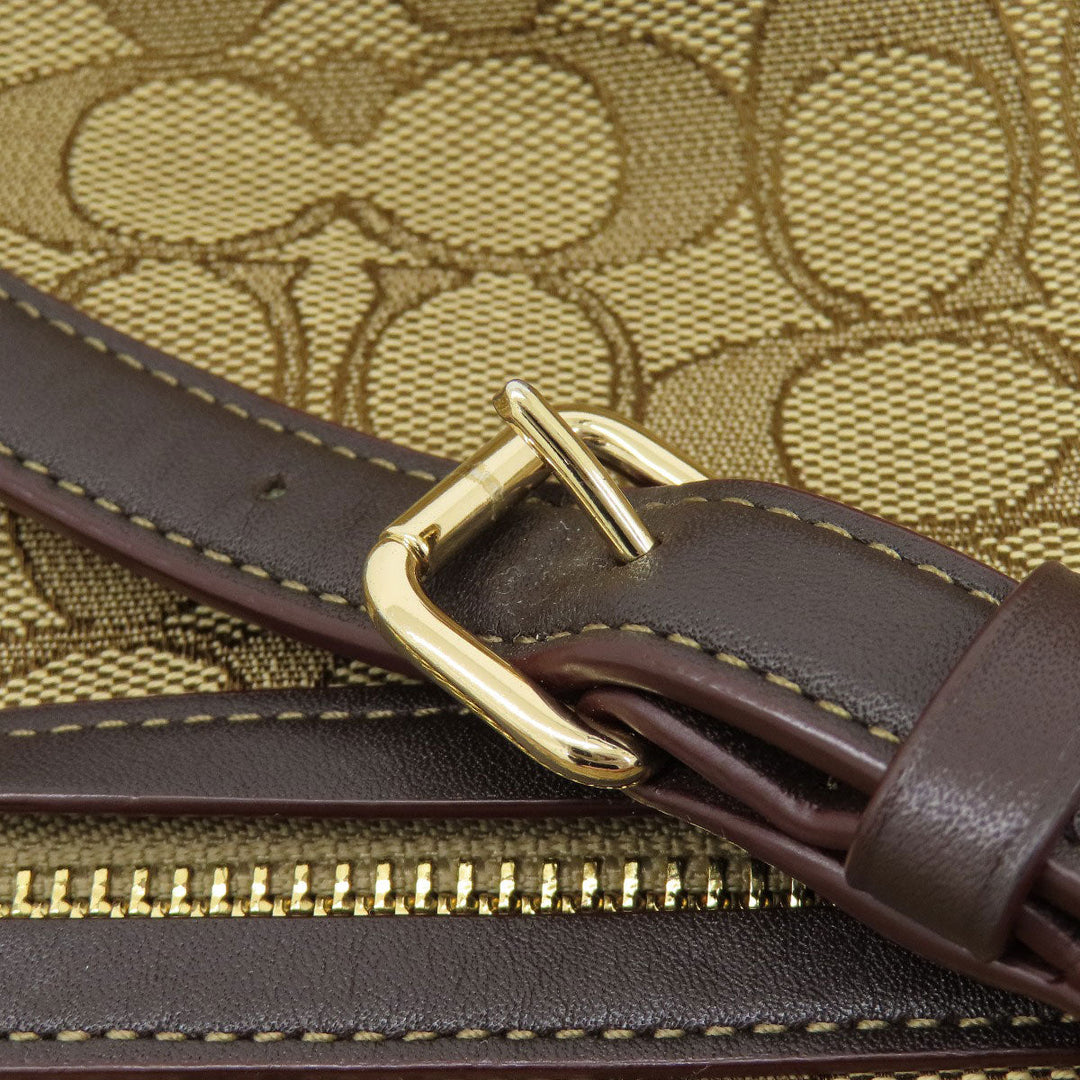 COACH Shoulder Bag 37769 canvas Brown Signature 2WAY Women Used Authentic