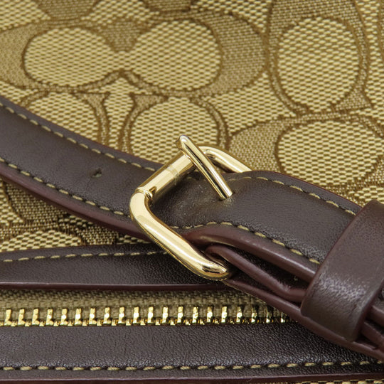 COACH Shoulder Bag 37769 canvas Brown Signature 2WAY Women Used Authentic