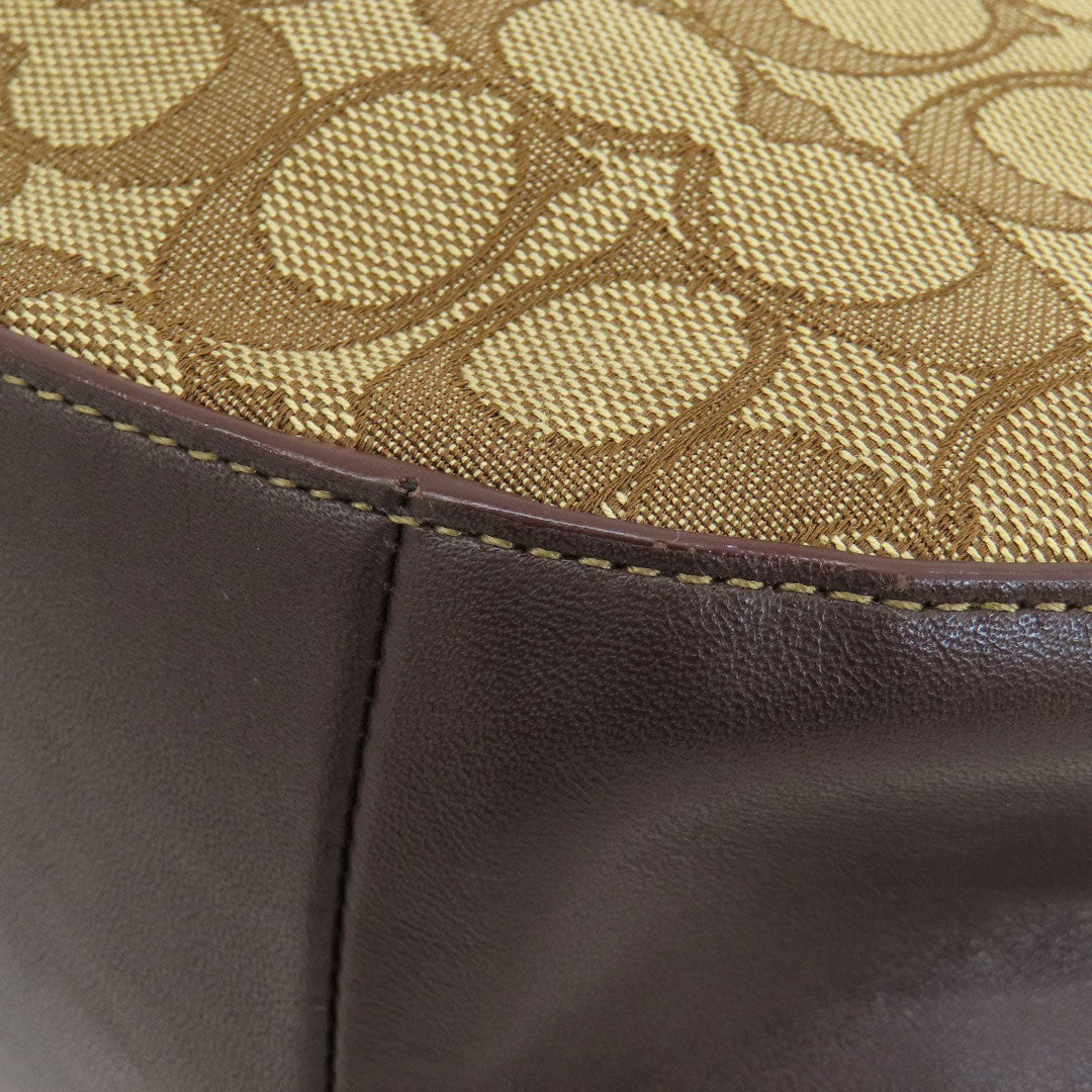 COACH Shoulder Bag 37769 canvas Brown Signature 2WAY Women Used Authentic