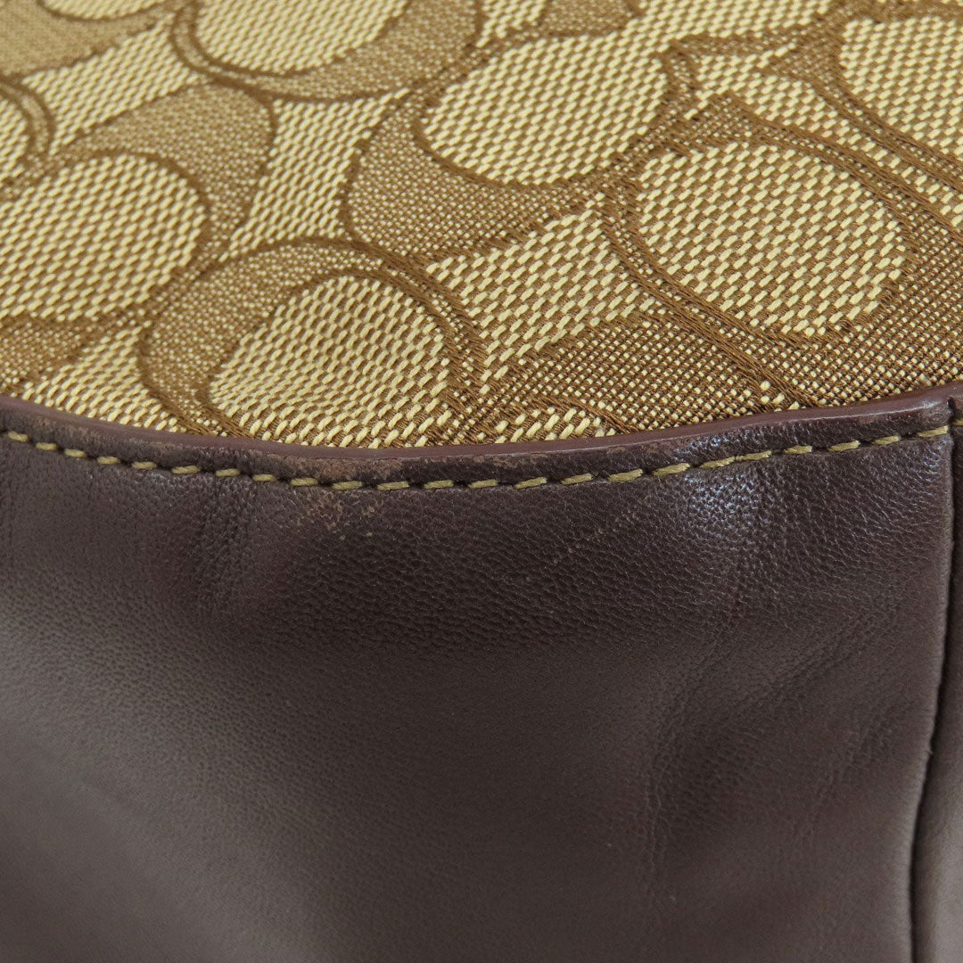 COACH Shoulder Bag 37769 canvas Brown Signature 2WAY Women Used Authentic