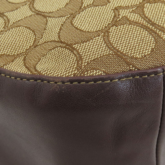 COACH Shoulder Bag 37769 canvas Brown Signature 2WAY Women Used Authentic