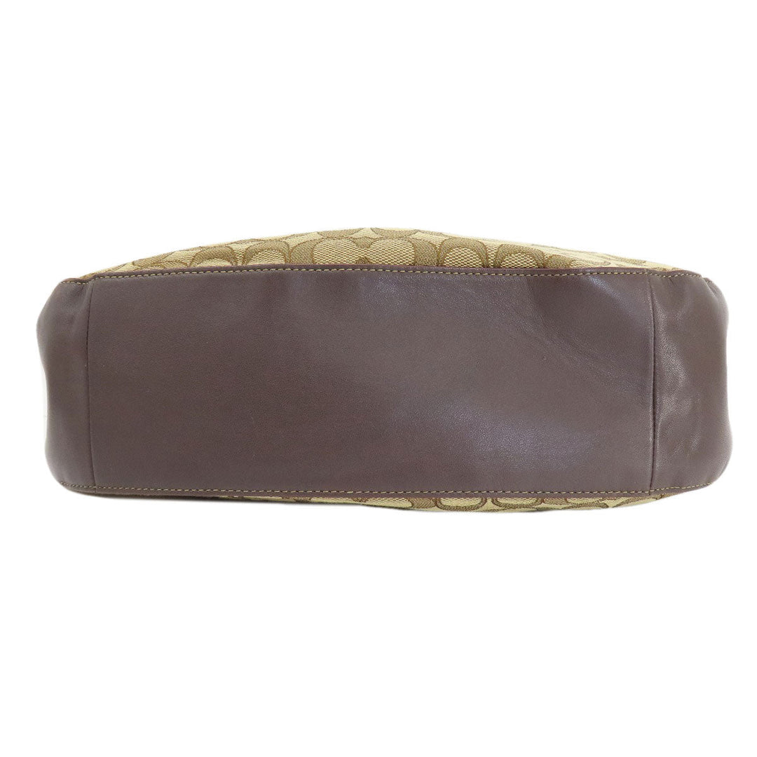 COACH Shoulder Bag 37769 canvas Brown Signature 2WAY Women Used Authentic