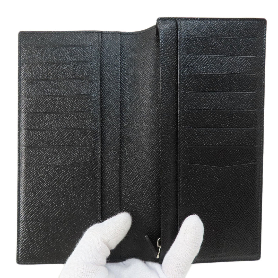 Dunhill Long Wallet Purse PVC black logo mens Used Authentic