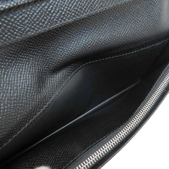 Dunhill Long Wallet Purse PVC black logo mens Used Authentic