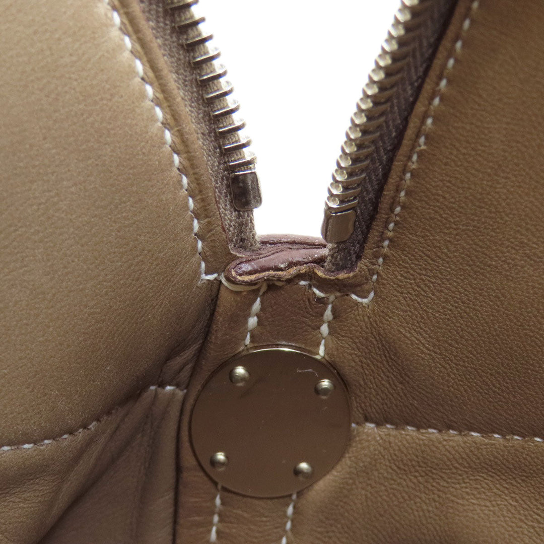 HERMES Handbag Taurillon Clemence Brown Bolide 35 Etoupe SilverMetal Women Used Authentic