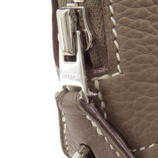 HERMES Handbag Taurillon Clemence Brown Bolide 35 Etoupe SilverMetal Women Used Authentic