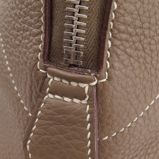 HERMES Handbag Taurillon Clemence Brown Bolide 35 Etoupe SilverMetal Women Used Authentic