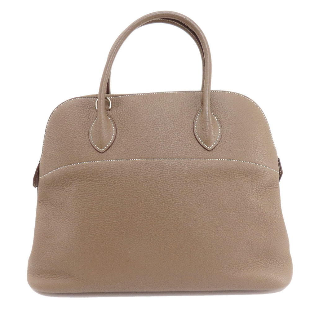 HERMES Handbag Taurillon Clemence Brown Bolide 35 Etoupe SilverMetal Women Used Authentic