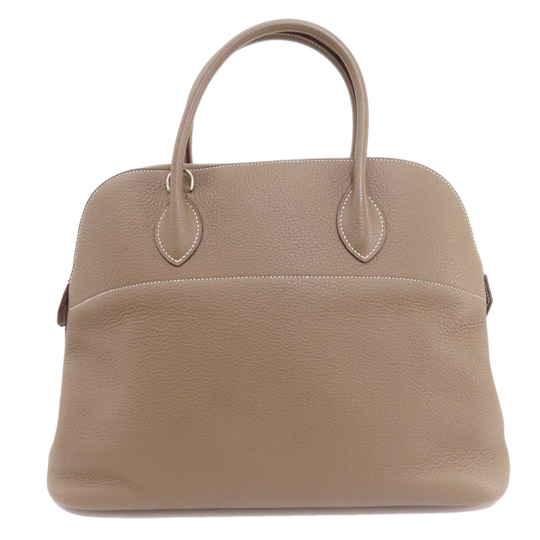 HERMES Handbag Taurillon Clemence Brown Bolide 35 Etoupe SilverMetal Women Used Authentic