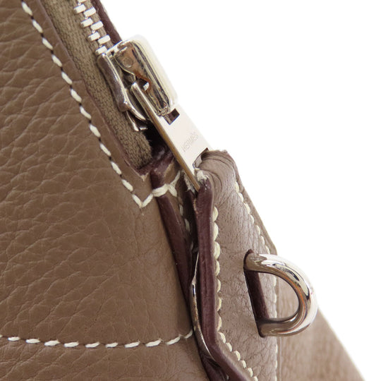 HERMES Handbag Taurillon Clemence Brown Bolide 35 Etoupe SilverMetal Women Used Authentic