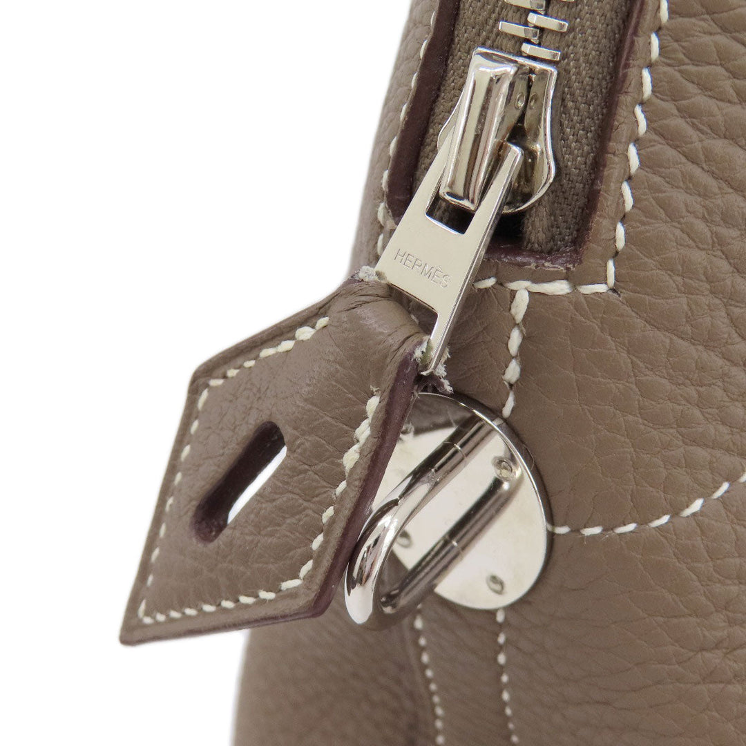 HERMES Handbag Taurillon Clemence Brown Bolide 35 Etoupe SilverMetal Women Used Authentic