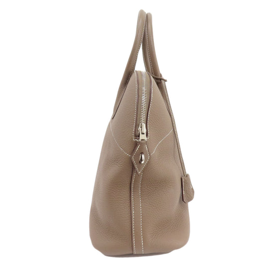 HERMES Handbag Taurillon Clemence Brown Bolide 35 Etoupe SilverMetal Women Used Authentic