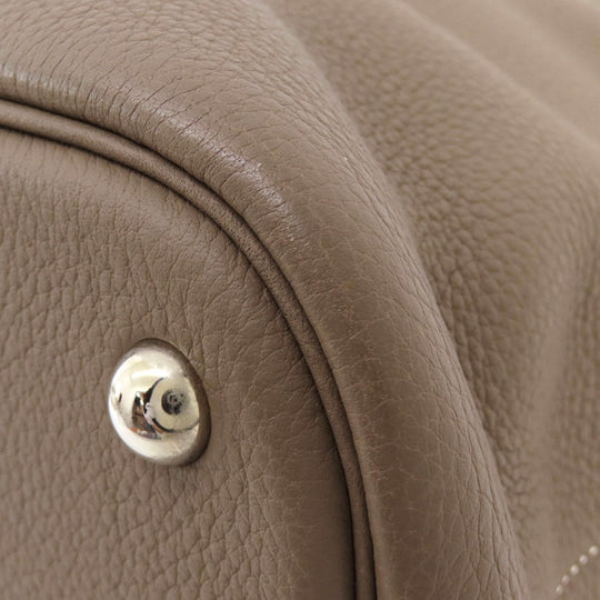 HERMES Handbag Taurillon Clemence Brown Bolide 35 Etoupe SilverMetal Women Used Authentic