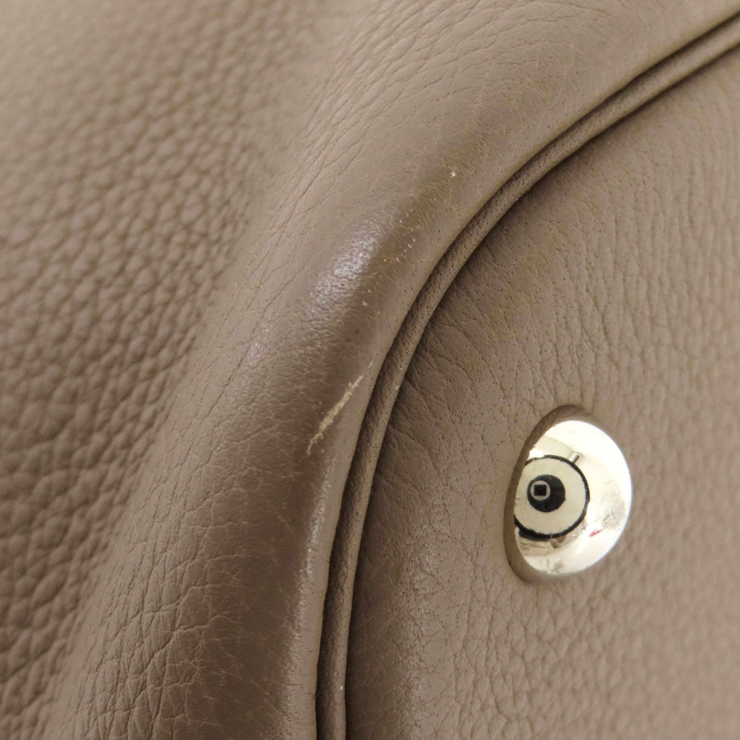 HERMES Handbag Taurillon Clemence Brown Bolide 35 Etoupe SilverMetal Women Used Authentic