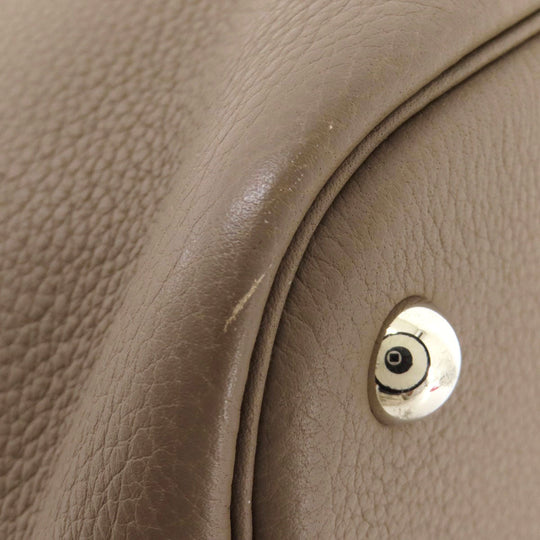 HERMES Handbag Taurillon Clemence Brown Bolide 35 Etoupe SilverMetal Women Used Authentic
