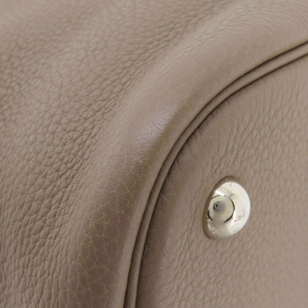 HERMES Handbag Taurillon Clemence Brown Bolide 35 Etoupe SilverMetal Women Used Authentic