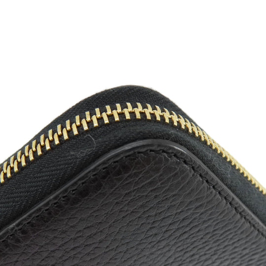 GUCCI Long Wallet Purse 509644 leather black Interlocking G