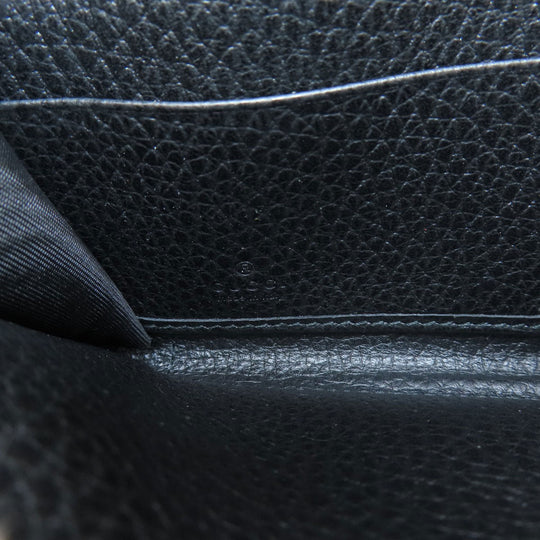 GUCCI Long Wallet Purse 509644 leather black Interlocking G