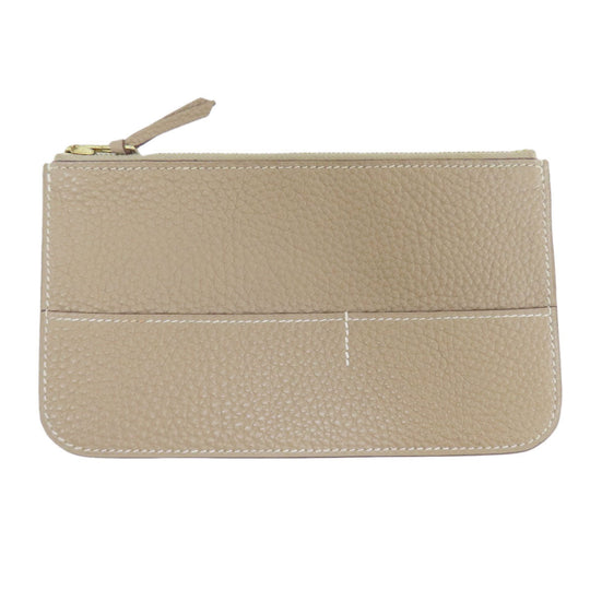 HERMES Long Wallet Purse Togo beige Dogon Duo GM Etop Gold Metal Women Used Authentic
