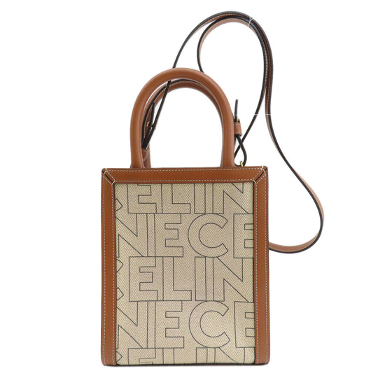 CELINE Handbag canvas Brown Mini Vertical Cover 2WAY