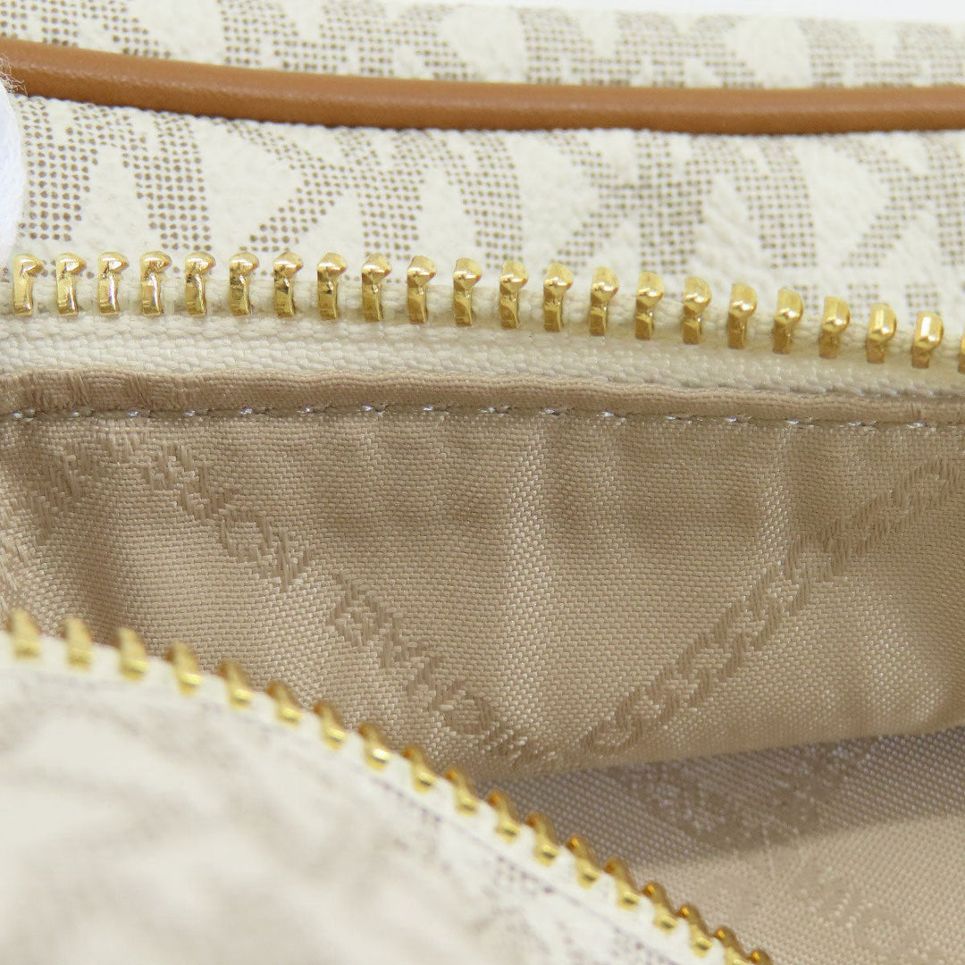 MICHAEL KORS Backpack PVC white MK signature Women Used Authentic