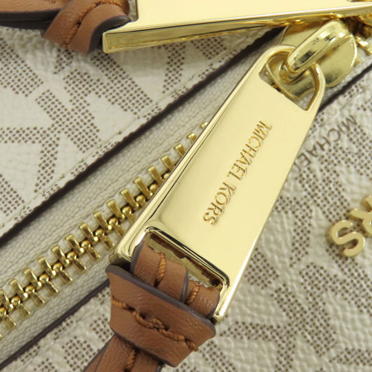 MICHAEL KORS Backpack PVC white MK signature Women Used Authentic