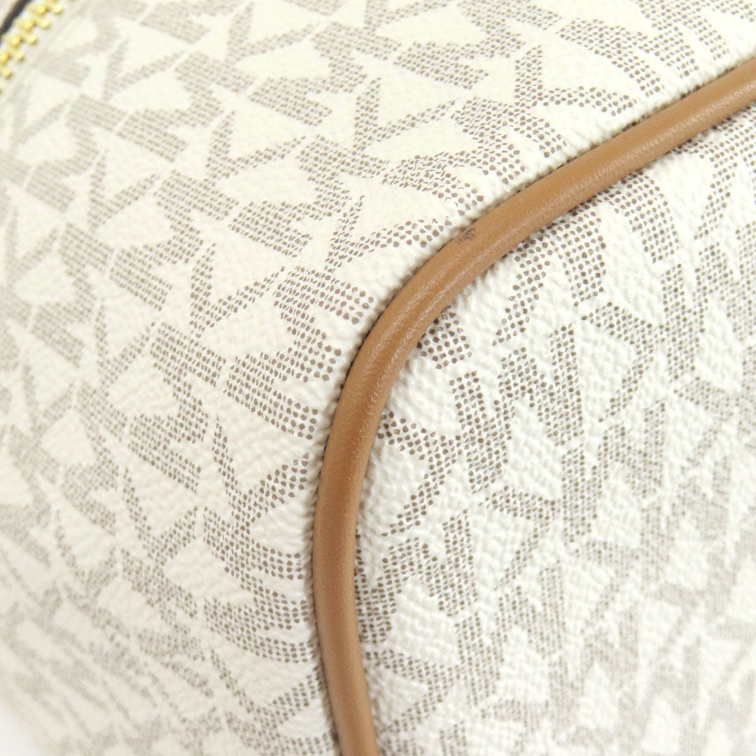 MICHAEL KORS Backpack PVC white MK signature Women Used Authentic