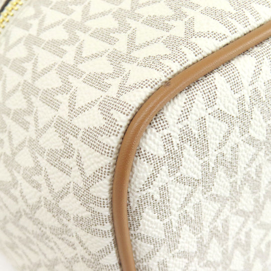 MICHAEL KORS Backpack PVC white MK signature Women Used Authentic