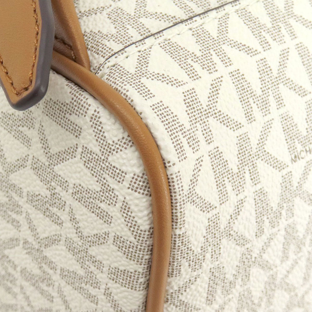 MICHAEL KORS Backpack PVC white MK signature Women Used Authentic