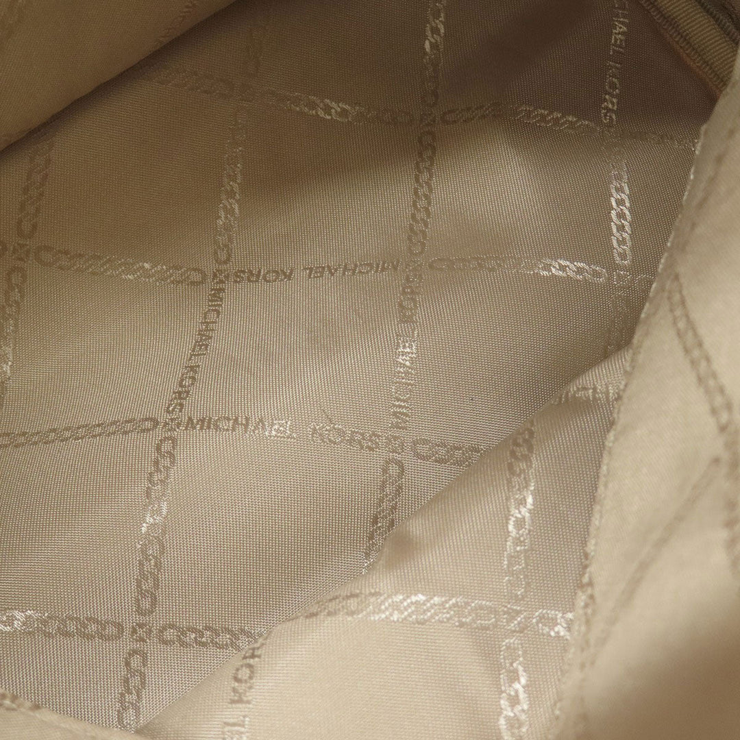 MICHAEL KORS Backpack PVC white MK signature Women Used Authentic