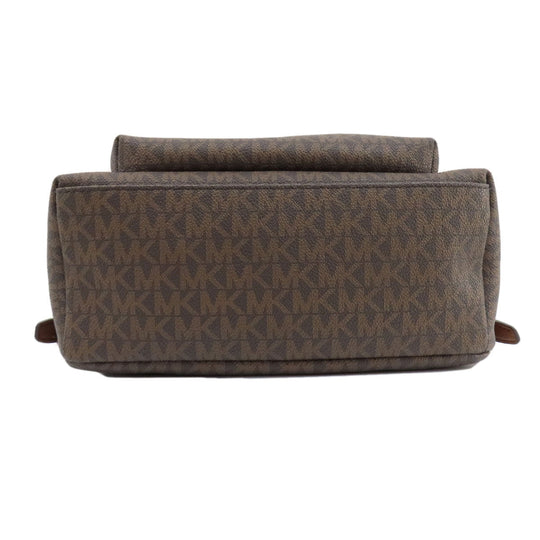 MICHAEL KORS Backpack PVC Brown MK signature Women Used Authentic