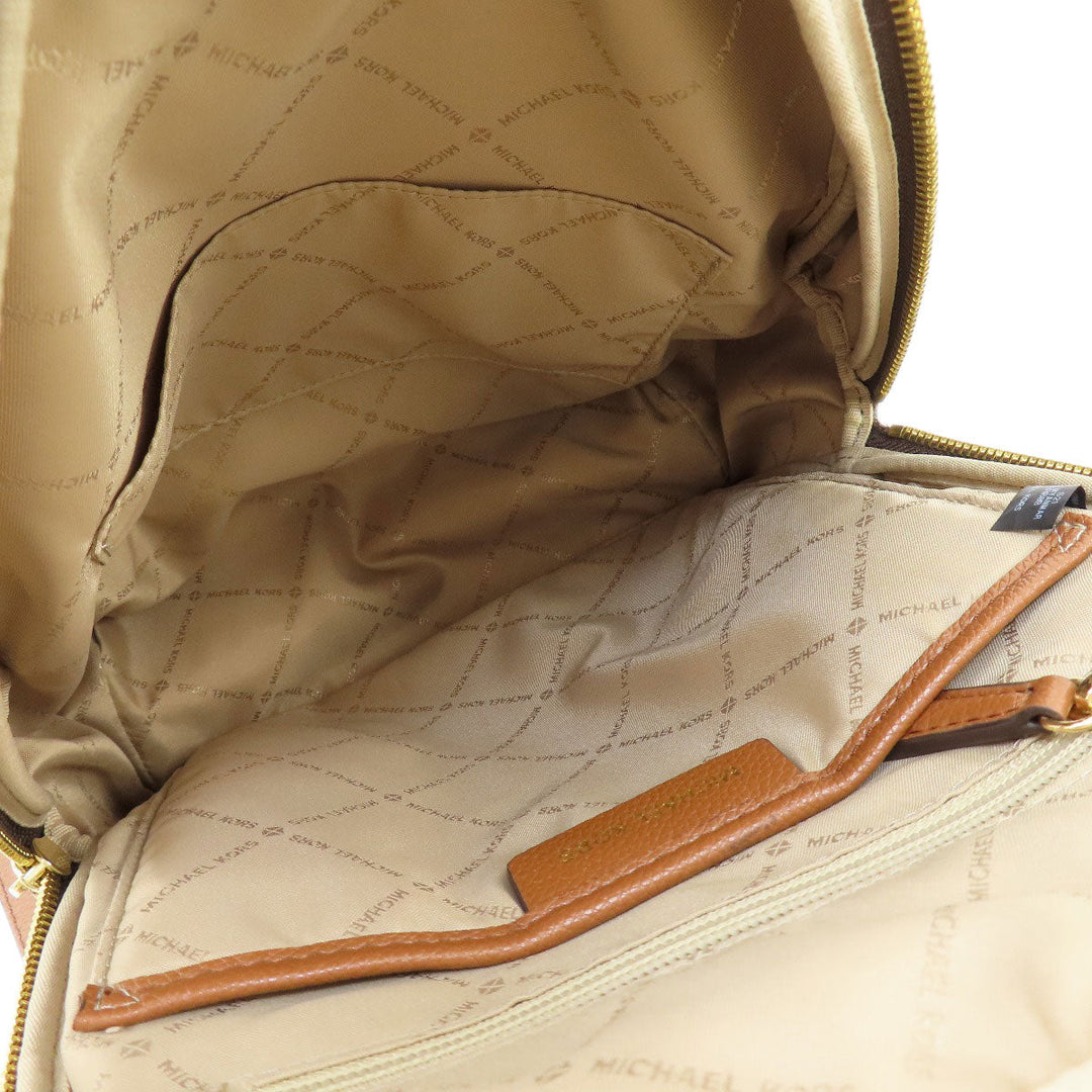 MICHAEL KORS Backpack PVC Brown MK signature Women Used Authentic