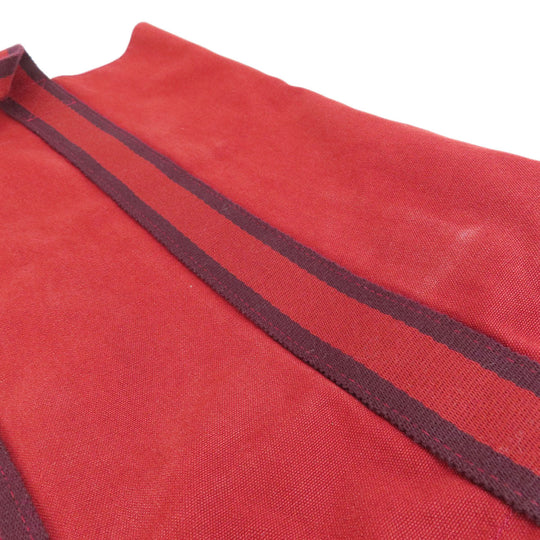 HERMES Handbag canvas Red Fool Toe Kabas Women Used Authentic