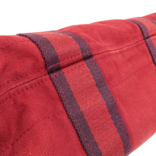 HERMES Handbag canvas Red Fool Toe Kabas Women Used Authentic