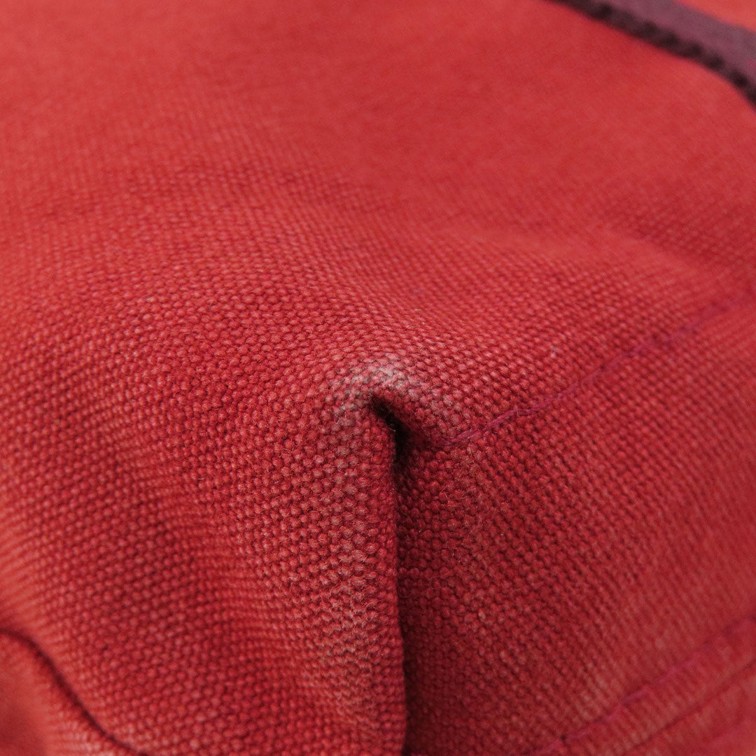 HERMES Handbag canvas Red Fool Toe Kabas Women Used Authentic