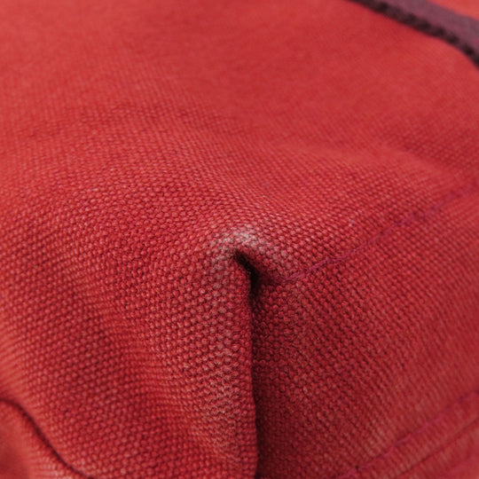 HERMES Handbag canvas Red Fool Toe Kabas Women Used Authentic