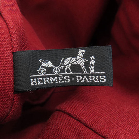 HERMES Handbag canvas Red Fool Toe Kabas Women Used Authentic