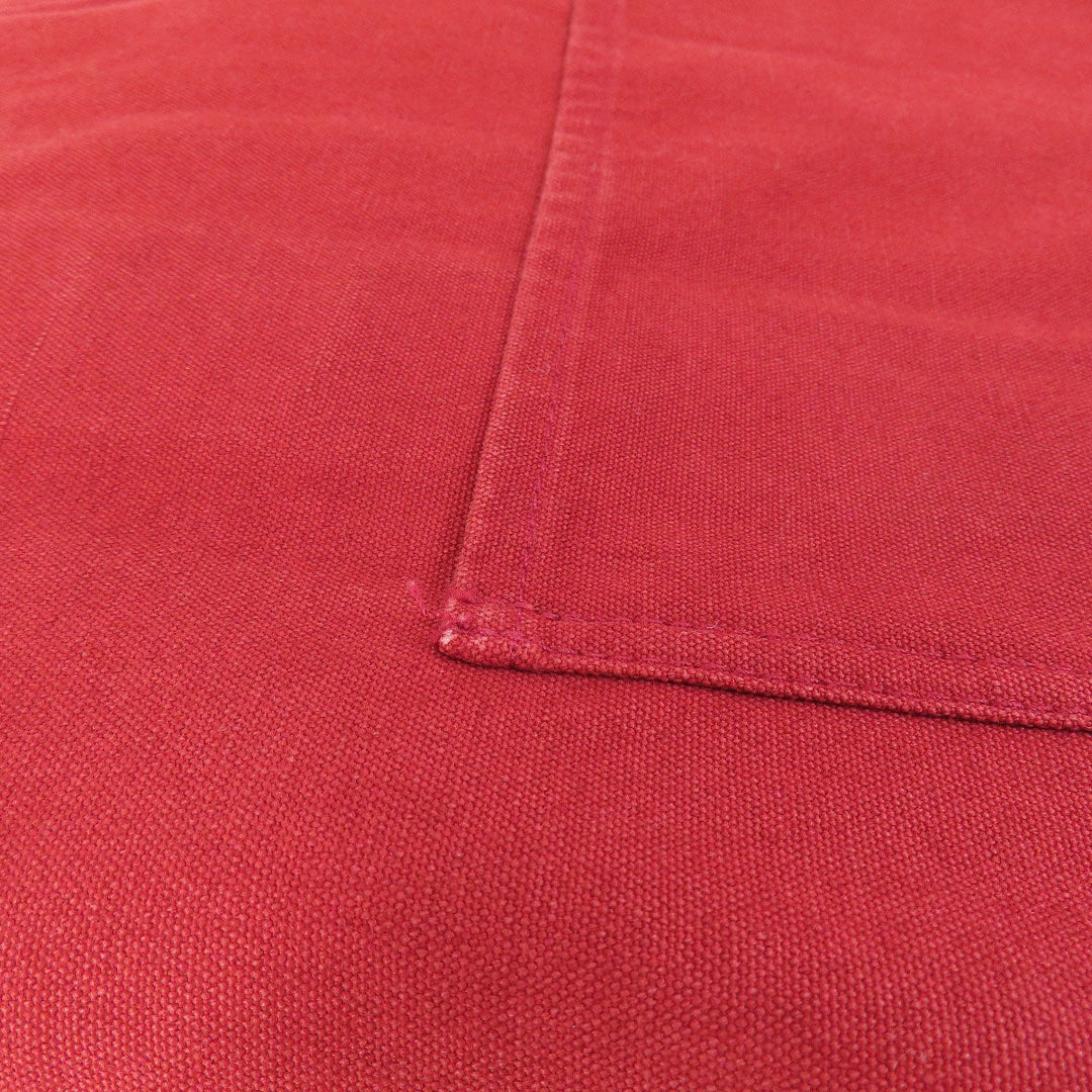 HERMES Handbag canvas Red Fool Toe Kabas Women Used Authentic